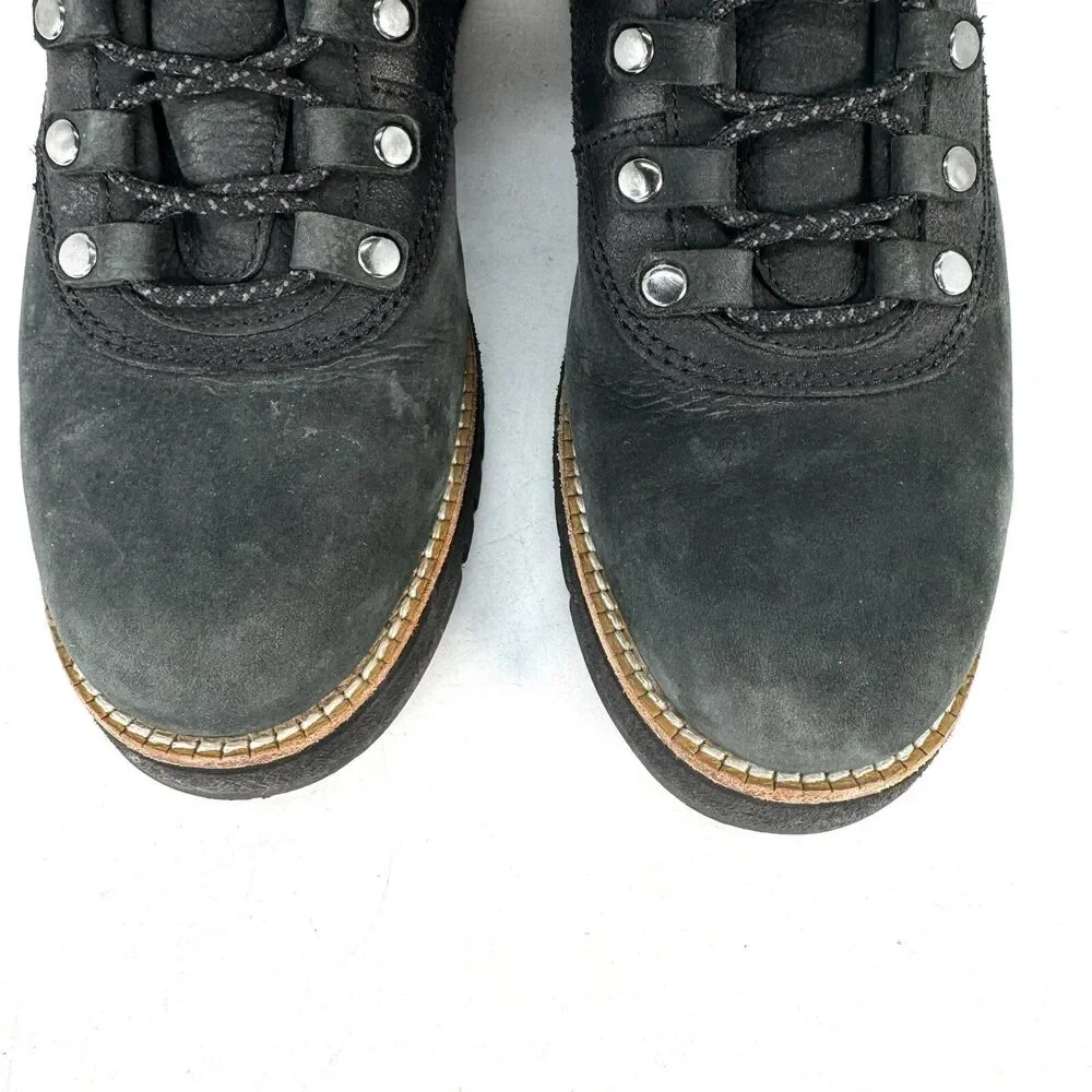 Cole Haan Zero Grand Explorer Waterproof W07997 Black Leather Hiking Boots SZ 8